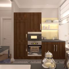 Дизайн интерьера кухни в трёхкомнатной квартире на улице Мира – 02