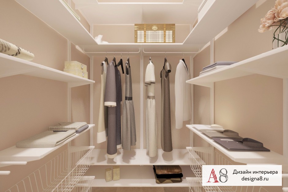 Дизайн интерьера гардеробной в трёхкомнатной квартире в посёлке Вартемяги – 01