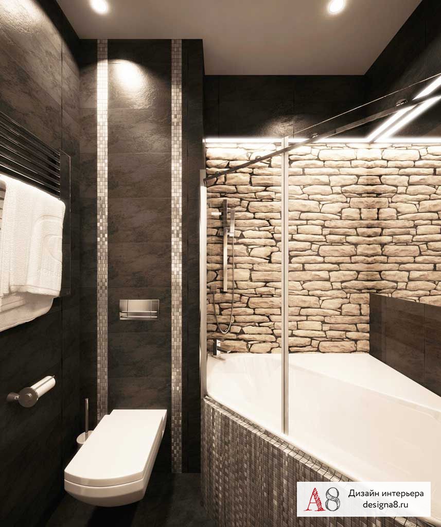 Дизайн интерьера ванной в двухкомнатной квартире на пр. Юрия Гагарина – 02