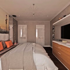 Дизайн интерьера спальни в двухкомнатной квартире в посёлке Мурино – 06