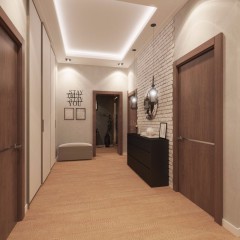 Дизайн интерьера коридора в трёхкомнатной квартире на Вязовой – 03