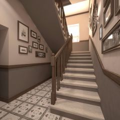 Дизайн интерьера лестницы гостиницы на улице Трефолева – 01