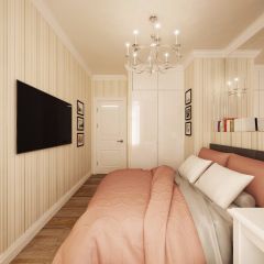 Дизайн интерьера спальни в трёхкомнатной квартире на улице Мира – 05