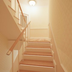 Дизайн интерьера лестницы и холла второго этажа – 03