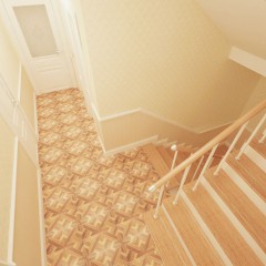 Дизайн интерьера лестницы и холла второго этажа – 05