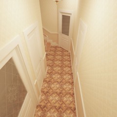 Дизайн интерьера лестницы и холла второго этажа – 06