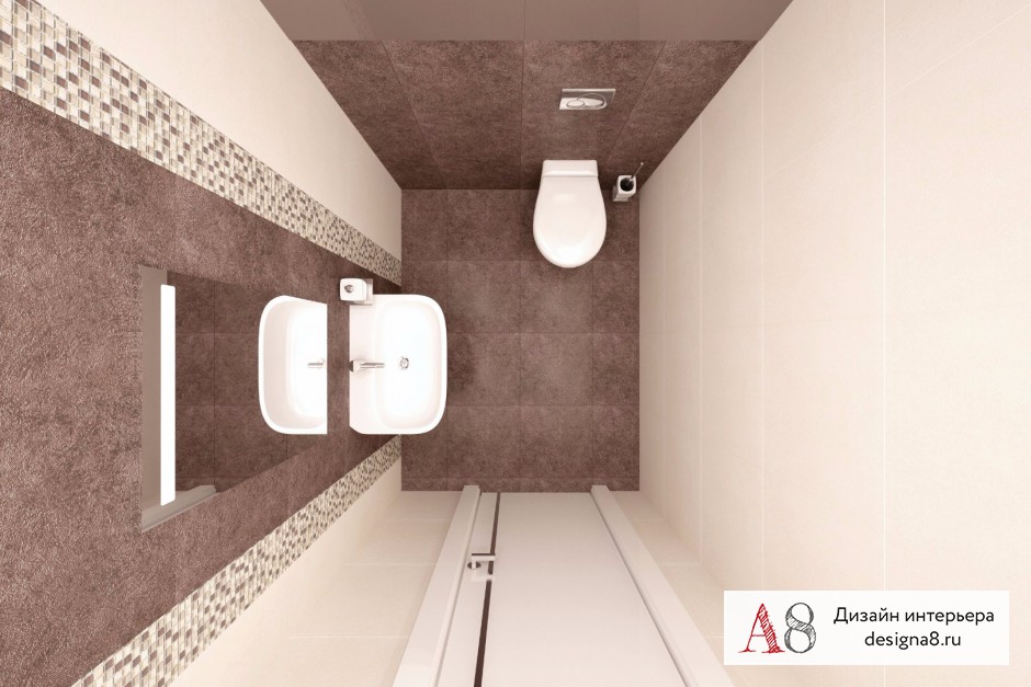Дизайн интерьера туалета медицинского центра «АМД» – 01