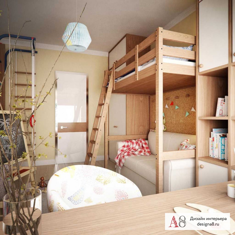Дизайн интерьера детской в двухкомнатной квартире на пр. Юрия Гагарина – 02