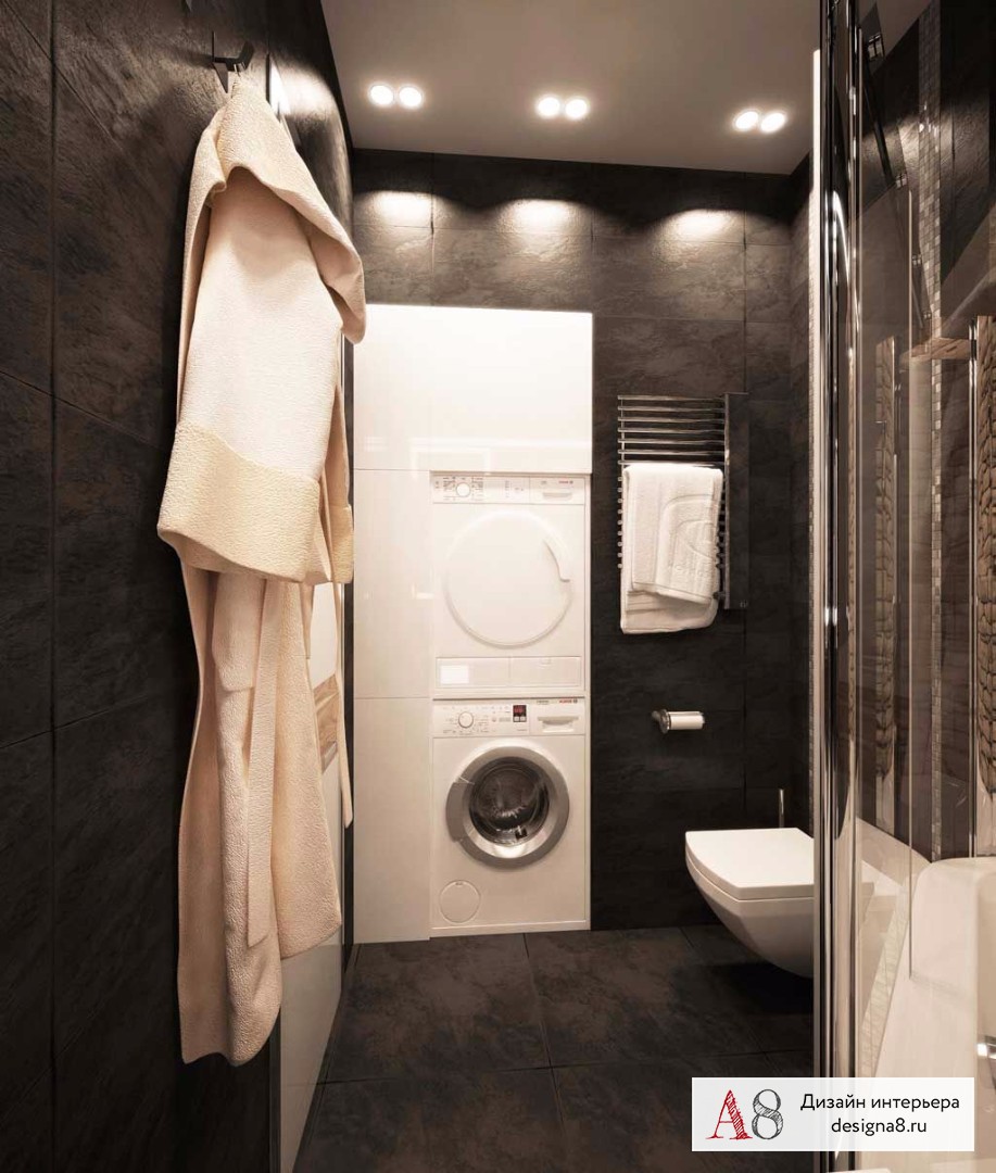Дизайн интерьера ванной в двухкомнатной квартире на пр. Юрия Гагарина – 01