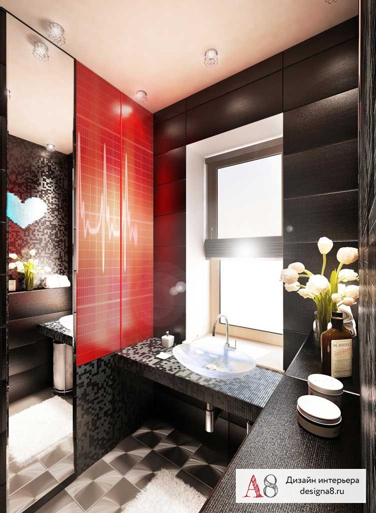Дизайн интерьера ванной жилого дома в Зеленогорске (первый этаж) - 01