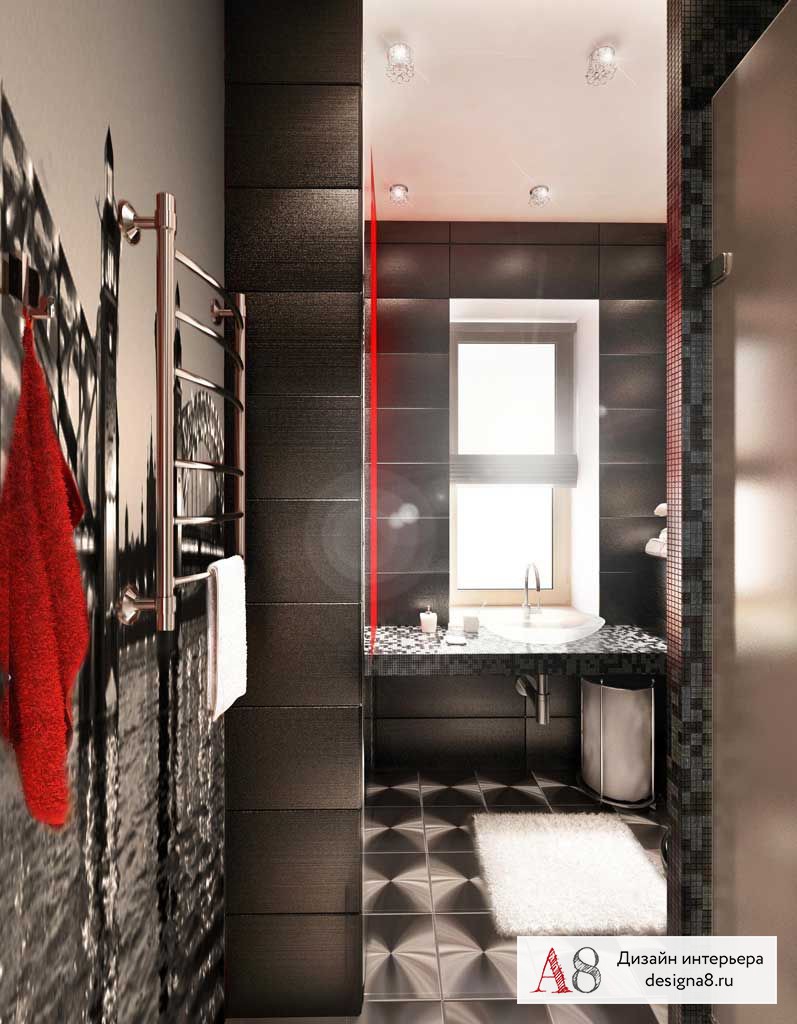 Дизайн интерьера ванной жилого дома в Зеленогорске (первый этаж) - 02