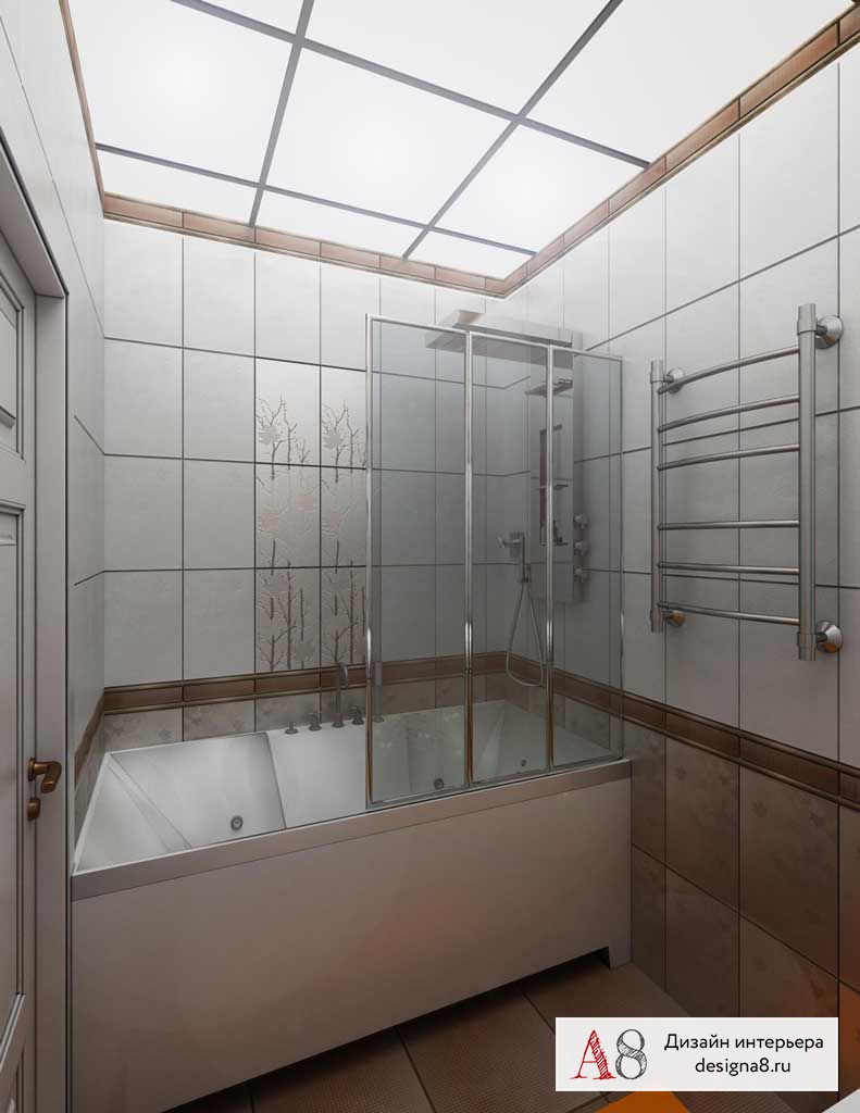 Интерьер ванной в двухкомнатной квартире в ЖК «Доминанта» – 02