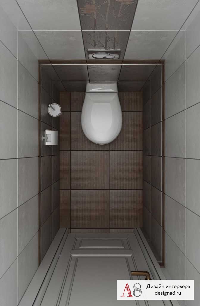 Интерьер туалета в двухкомнатной квартире в ЖК «Доминанта» – 01