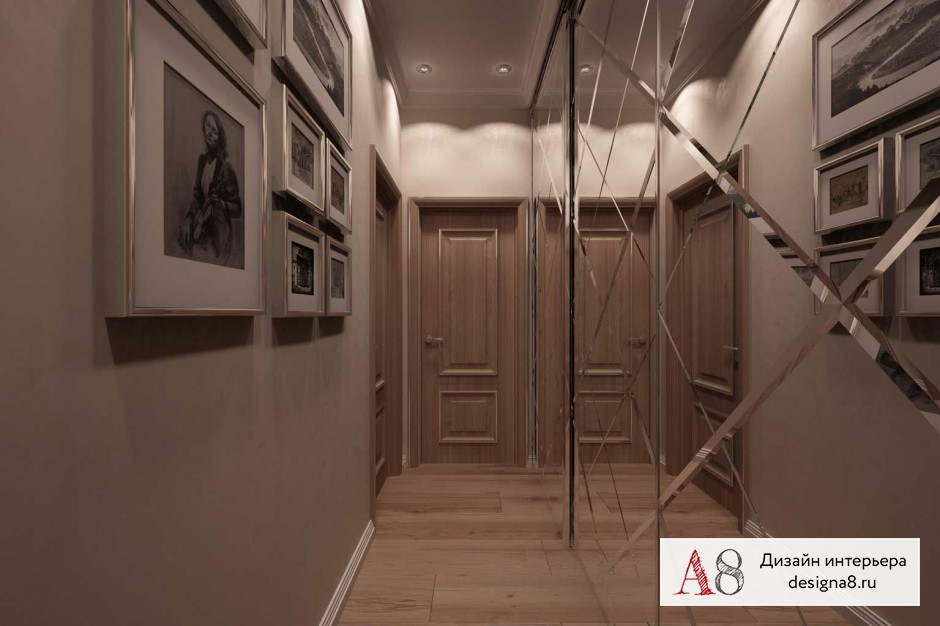 Дизайн интерьера прихожей в трёхкомнатной квартире в Красносельском районе – 03