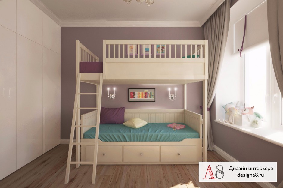 Дизайн интерьера детской в трёхкомнатной квартире на улице Мира – 01