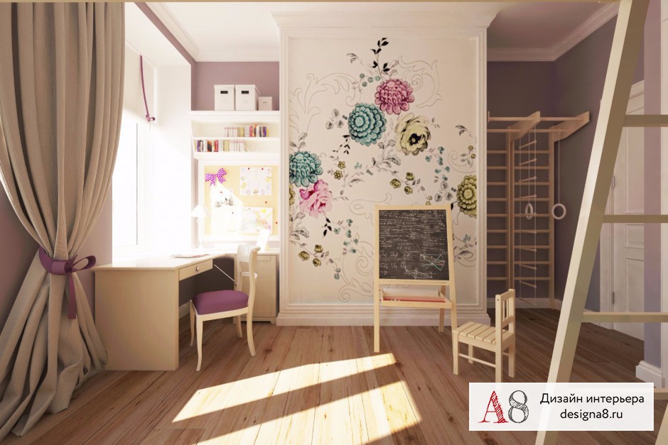 Дизайн интерьера детской в трёхкомнатной квартире на улице Мира – 04