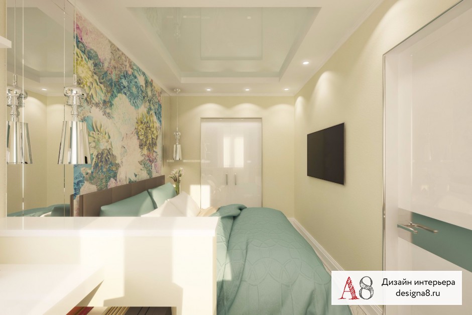 Дизайн интерьера спальни в двухкомнатной квартире на улице Шаумяна (вариант 2) – 03