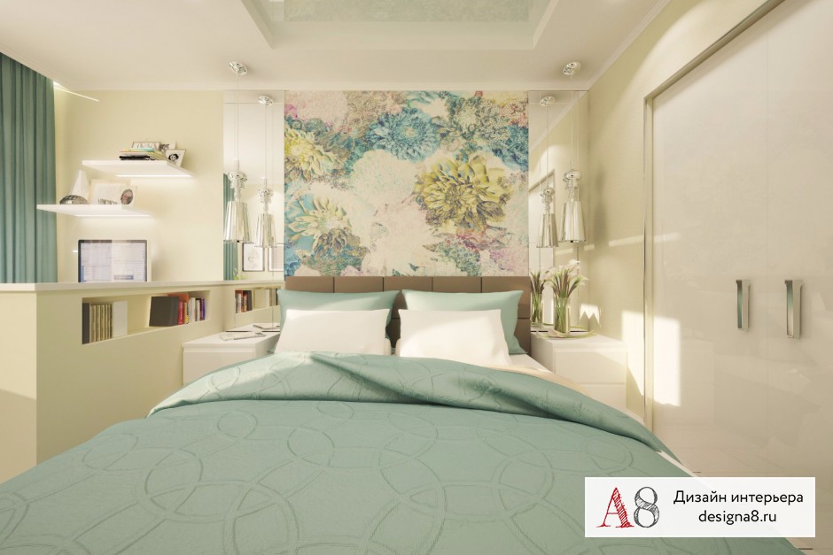 Дизайн интерьера спальни в двухкомнатной квартире на улице Шаумяна (вариант 2) – 05