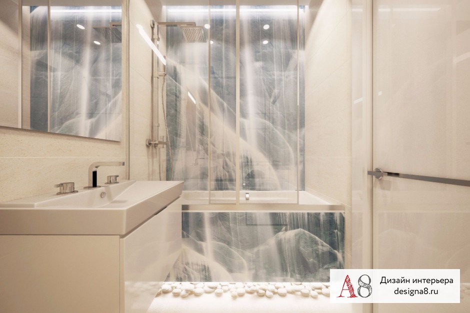 Дизайн интерьера ванной в двухкомнатной квартире на улице Шаумяна (вариант 3) – 03