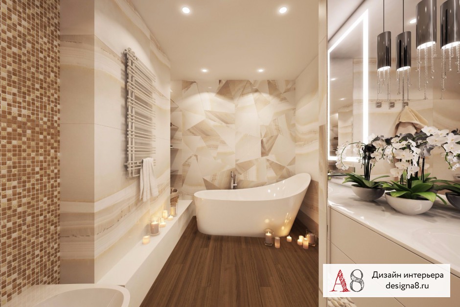 Дизайн интерьера ванной в двухкомнатной квартире на Офицерском переулке – 01