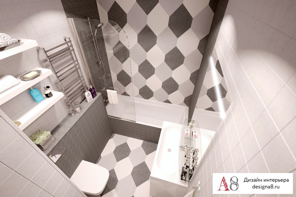 Дизайн совмещенной ванны и туалета